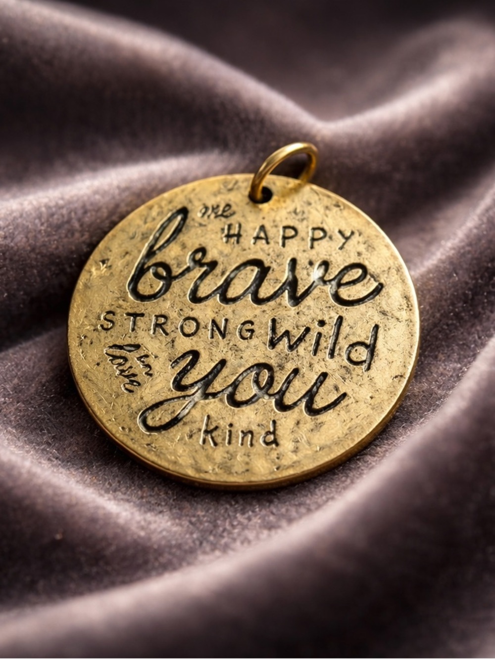 Vintage gold tone brass pendant